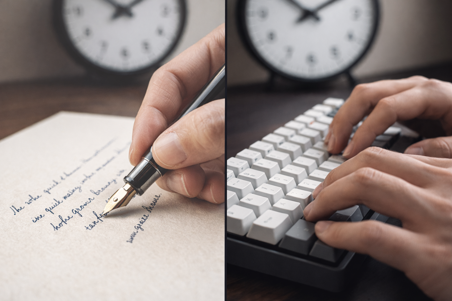 Traditional pen versus keyboard: different ways to write comparing pace and cognitive engagement